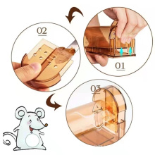 2Pcs Transparent Reusable Mouse Trap Rodent Mice Live Catcher Small Animals Cage